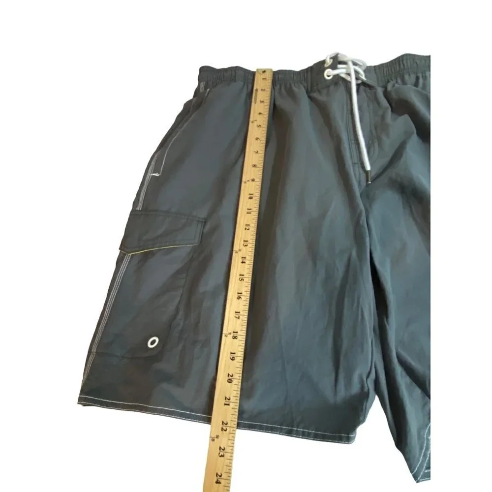 NWT St. John's Bay Men's Swim Suit Midnight Gray Four Pockets Size XXL‎